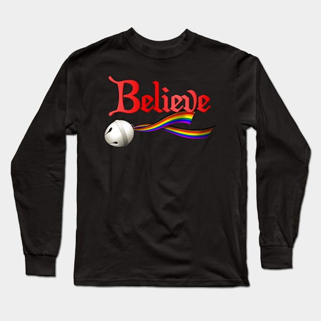 Believe Philly LGBTQ Pride Jingle Bell Long Sleeve T-Shirt by wheedesign